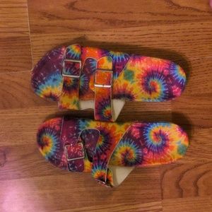 Rainbow Tie Dye Birkenstock Style Sandal 10